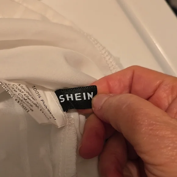 Shein White Ruffled Long Sleeve Blouse S - Picture 3 of 3